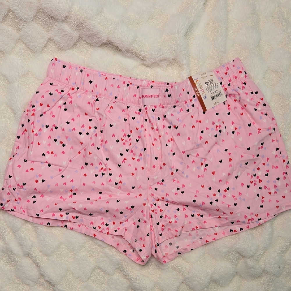 Joyspun Pink Heart Women's Pajama Shorts New